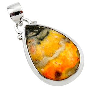 Bumblebee Jasper Sterling Silver Pendant # 135