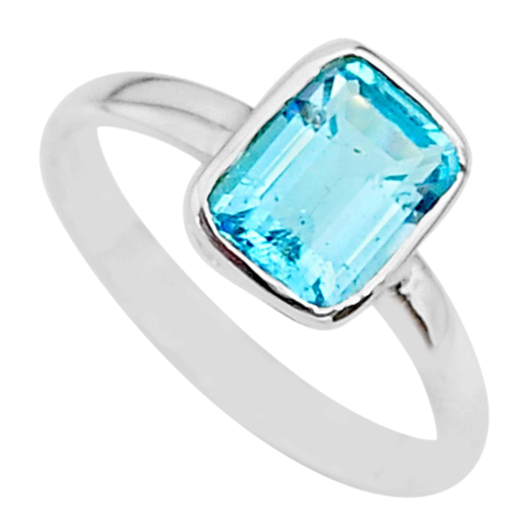 Blue Topaz Sterling Silver Ring # 63