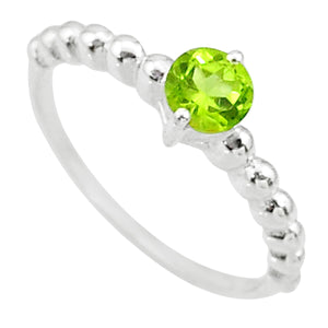 Green Peridot Sterling Silver Ring # 154