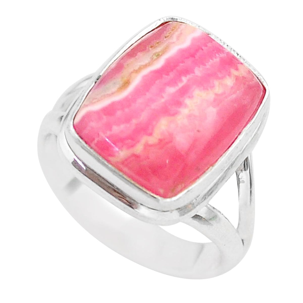 Rhodochrosite Silver Ring # 71